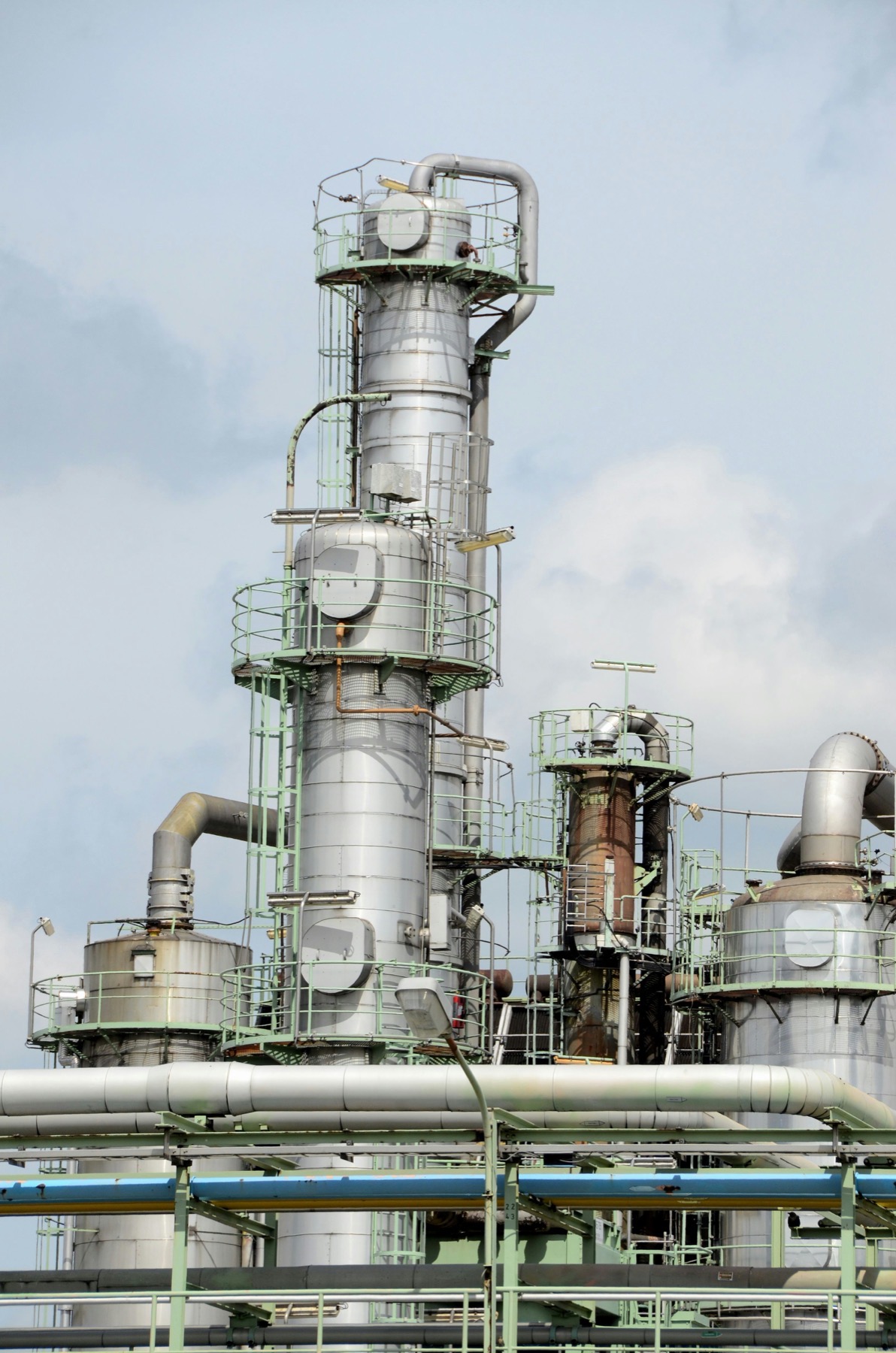 Industrial refinery towers